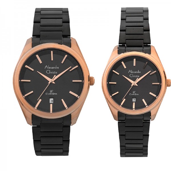 Alexandre Christie AC 8638 Rosegold Black Couple